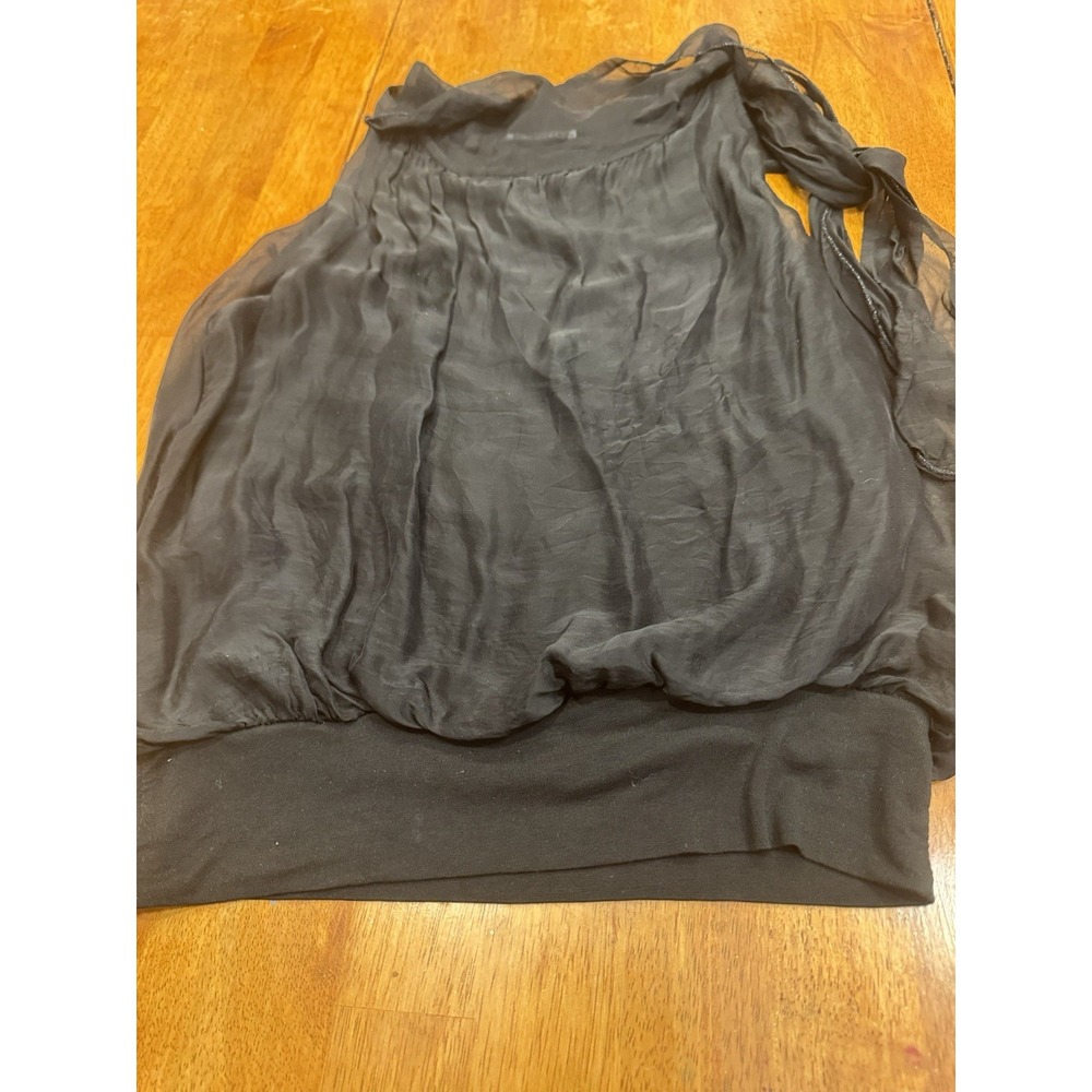 Pre-Owned Made In Italy Charcoal Size Large Silk Vicrose Tank Top